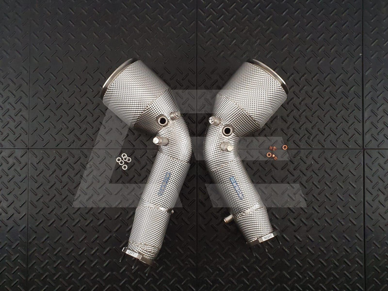 REDSTAR EXHAUST Приемные трубы (Downpipes) Audi RS6, RS7 (С8) EA825 GESI 153мм с термозащитой Изображение №1