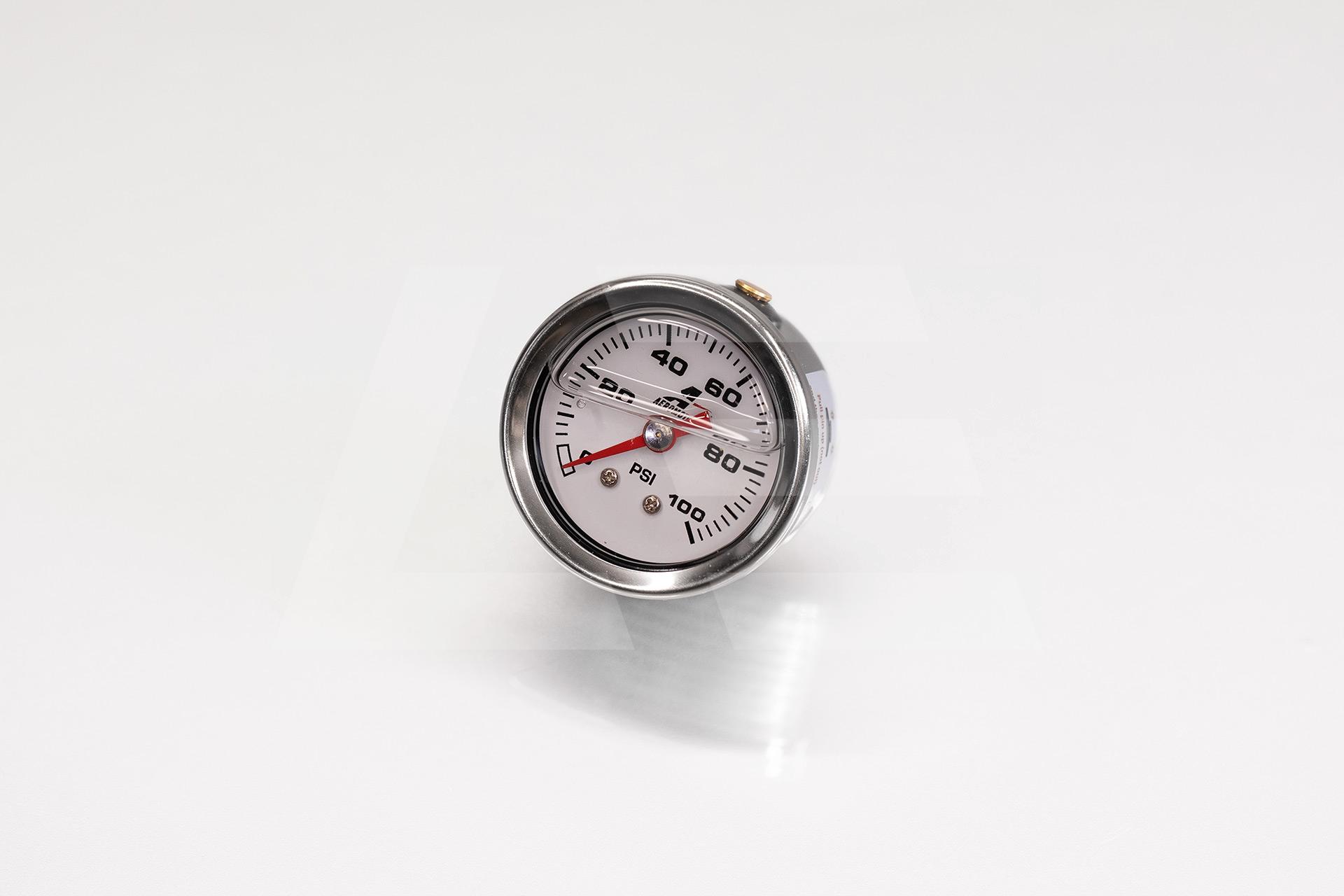 Aeromotive Датчик давления топлива механический 100 PSI (манометр) резьба 1/8 NPT Изображение №1