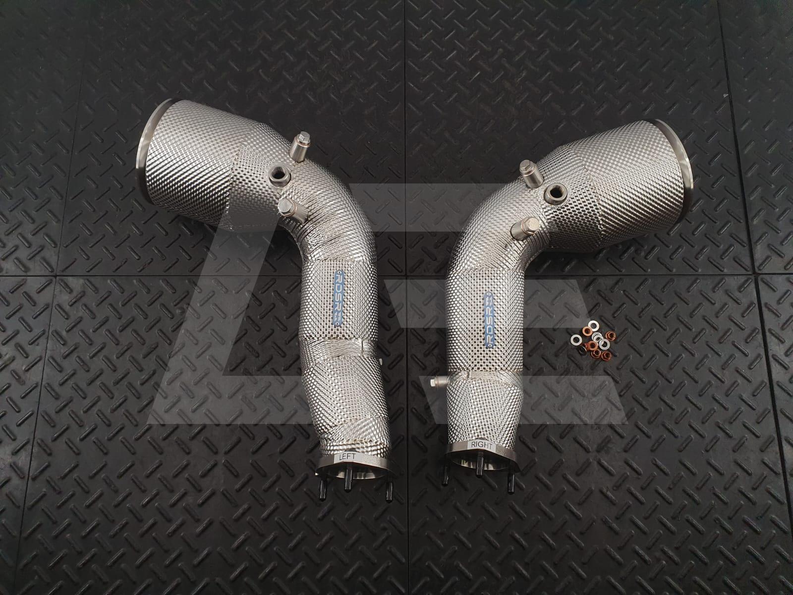 REDSTAR EXHAUST Приемные трубы (Downpipes) Audi RS6, RS7 (C8) EA825 HJS 143мм с термозащитой Изображение №1