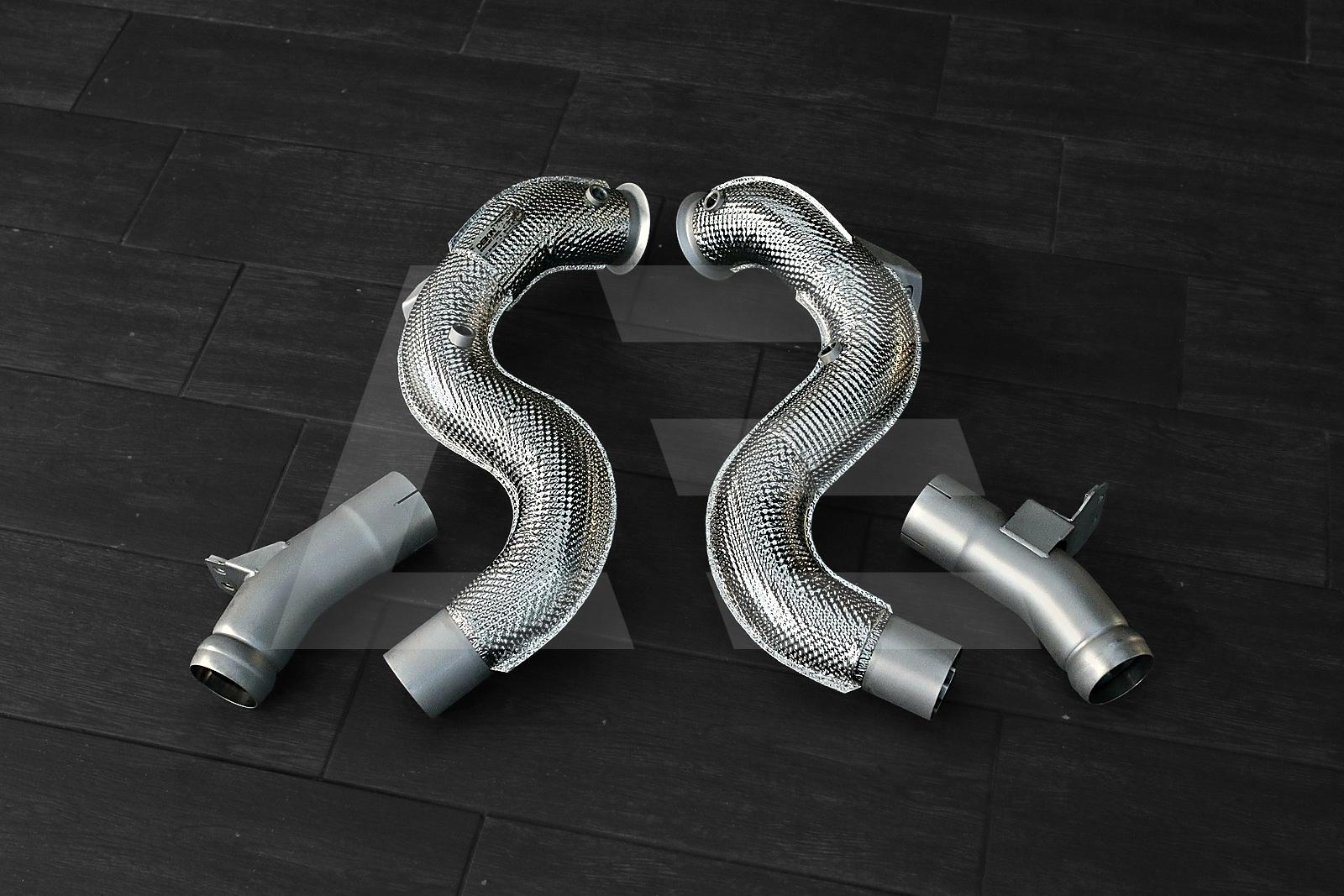 DEIKIN Exhaust Приемные трубы (Downpipes) Mercedes S63 w222, безкат с термозащитой Изображение №1