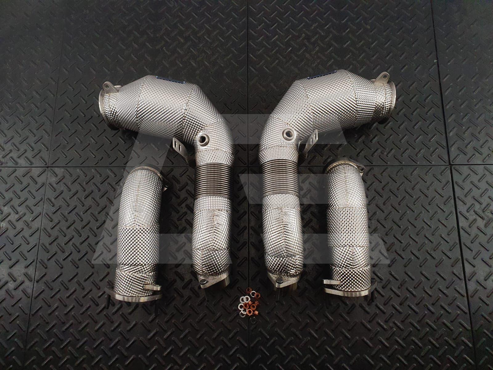 REDSTAR EXHAUST Приемные трубы (Downpipes) BMW M5 (F90) LCI спорткат HJS с термозащитой (OPF) Изображение №1