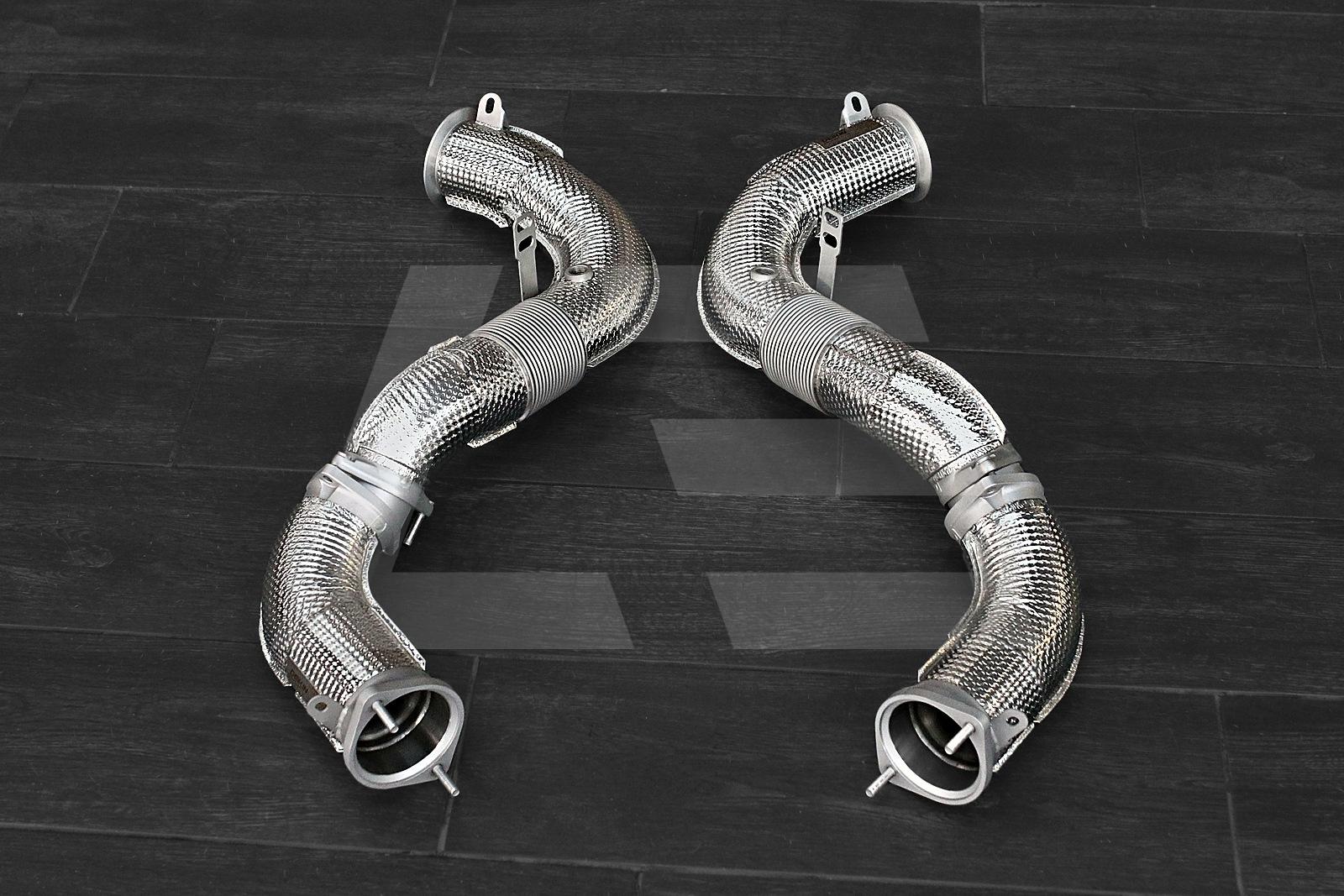 DEIKIN Exhaust Приемная труба (Downpipe) + мидпайп BMW M5 G90, с термозащитой Изображение №1