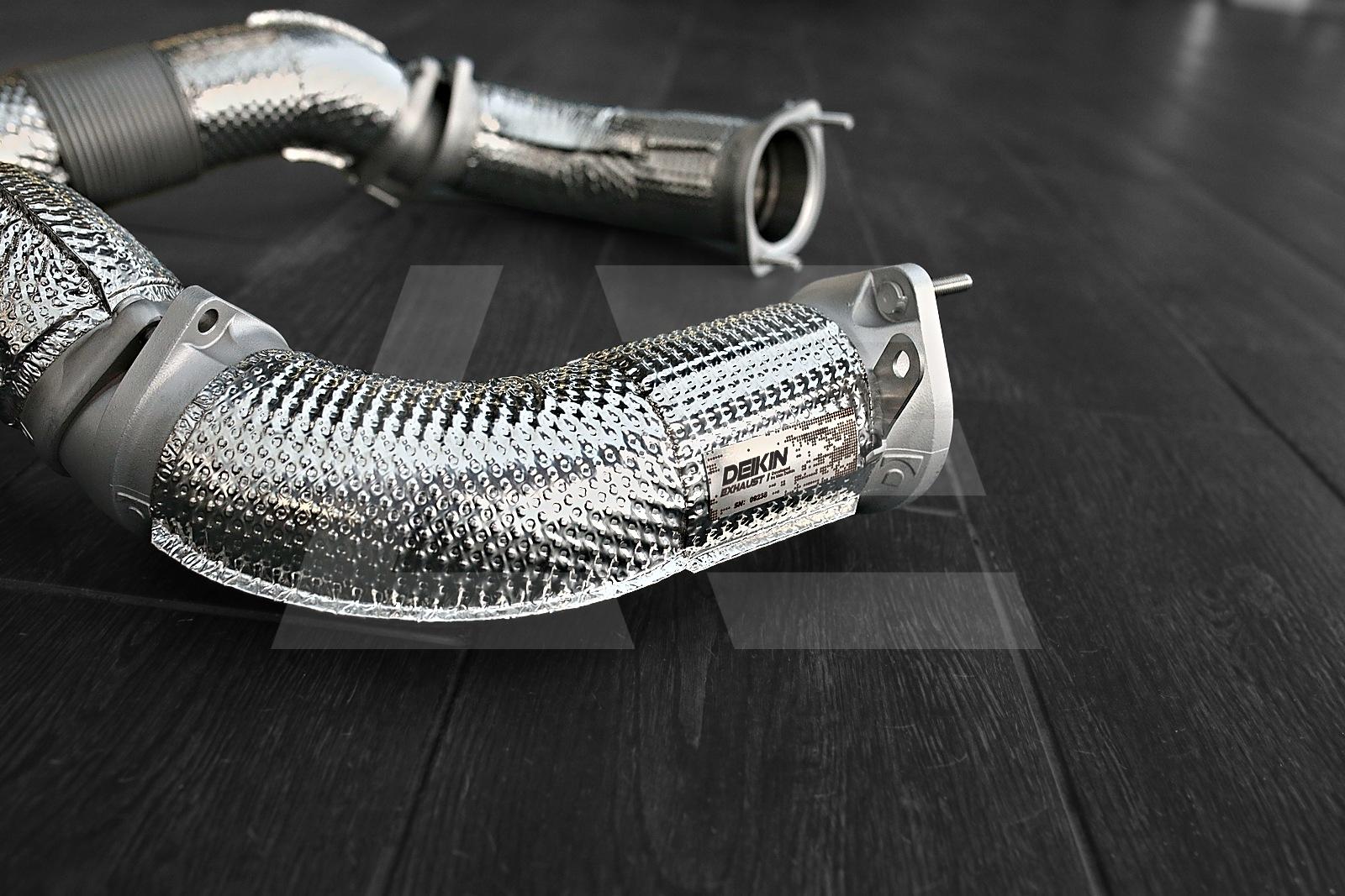 DEIKIN Exhaust Приемная труба (Downpipe) + мидпайп BMW M5 G90, с термозащитой Изображение №4