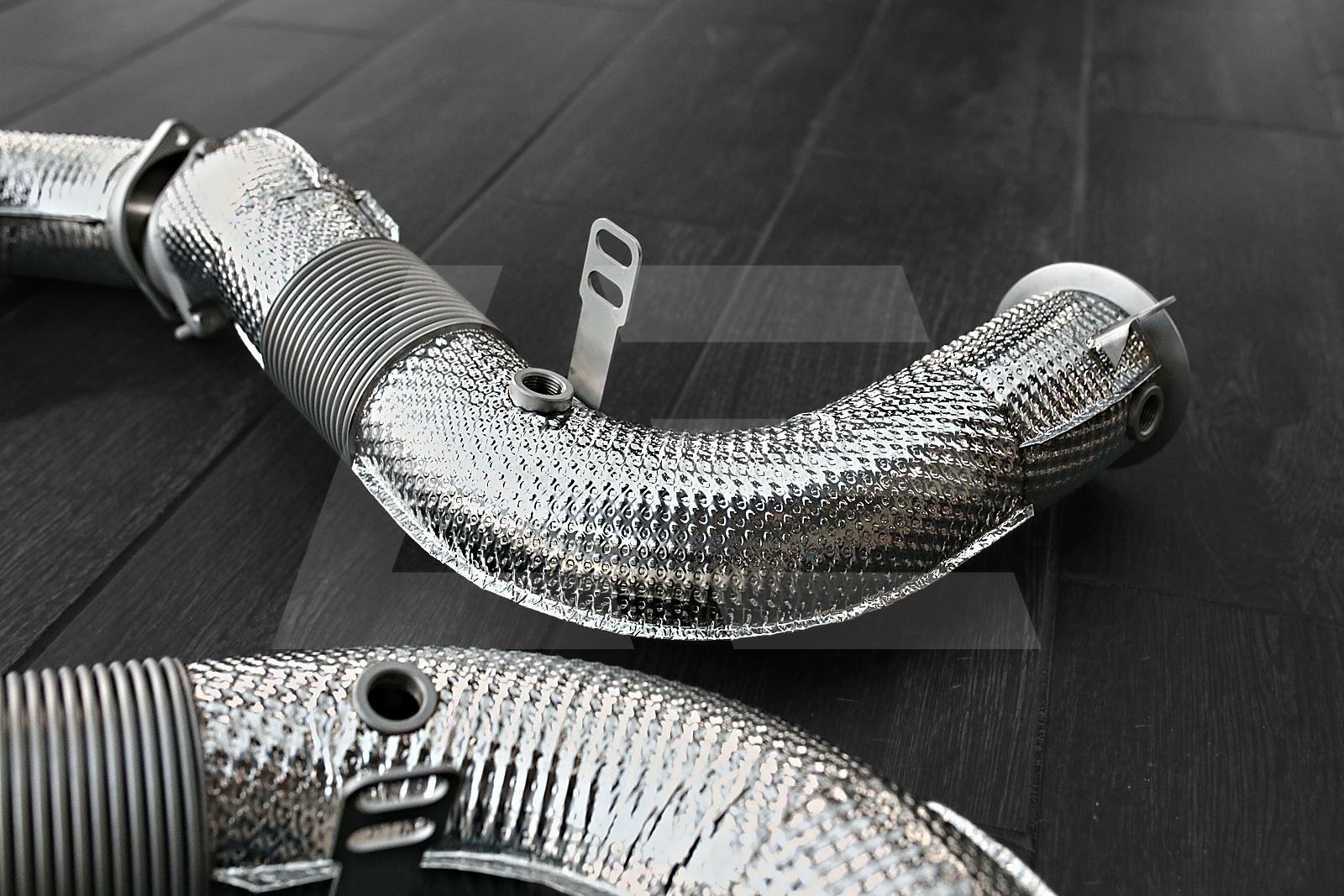 DEIKIN Exhaust Приемная труба (Downpipe) + мидпайп BMW M5 G90, с термозащитой Изображение №5