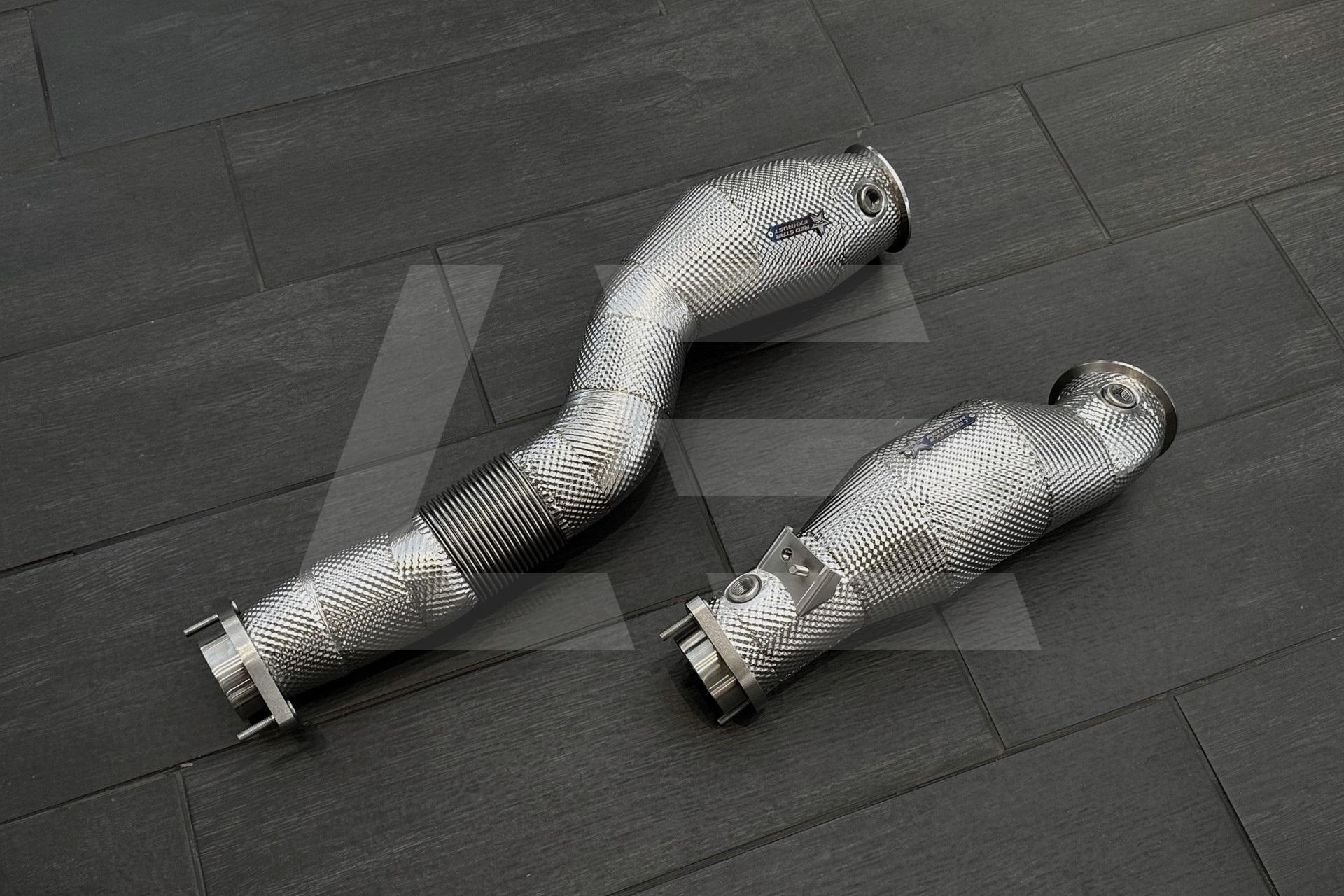 REDSTAR EXHAUST Приемные трубы (Downpipes) BMW M2, M3, M4 (G8X) S58 спорткат HJS с термозащитой Изображение №1