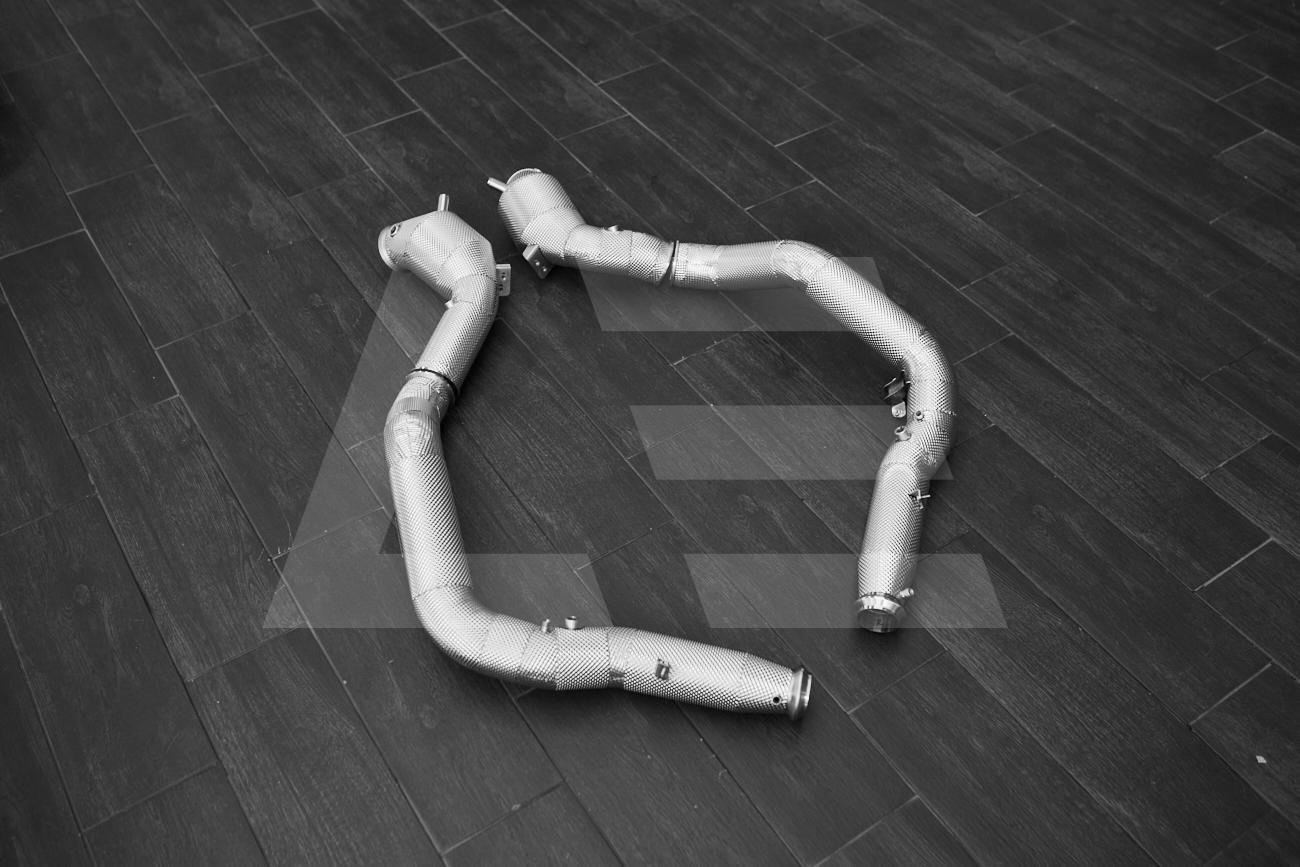 REDSTAR EXHAUST Приемные трубы (Downpipes) Mercedes-AMG G63 (W465) спорткаты HJS с термозащитой Изображение №1