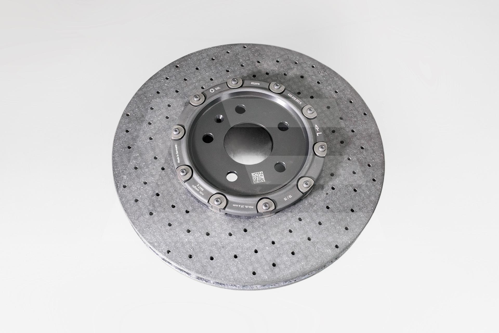 Lamborghini , 4S0615301A, диск тормозной передний левый (карбон-керамический) Изображение №1