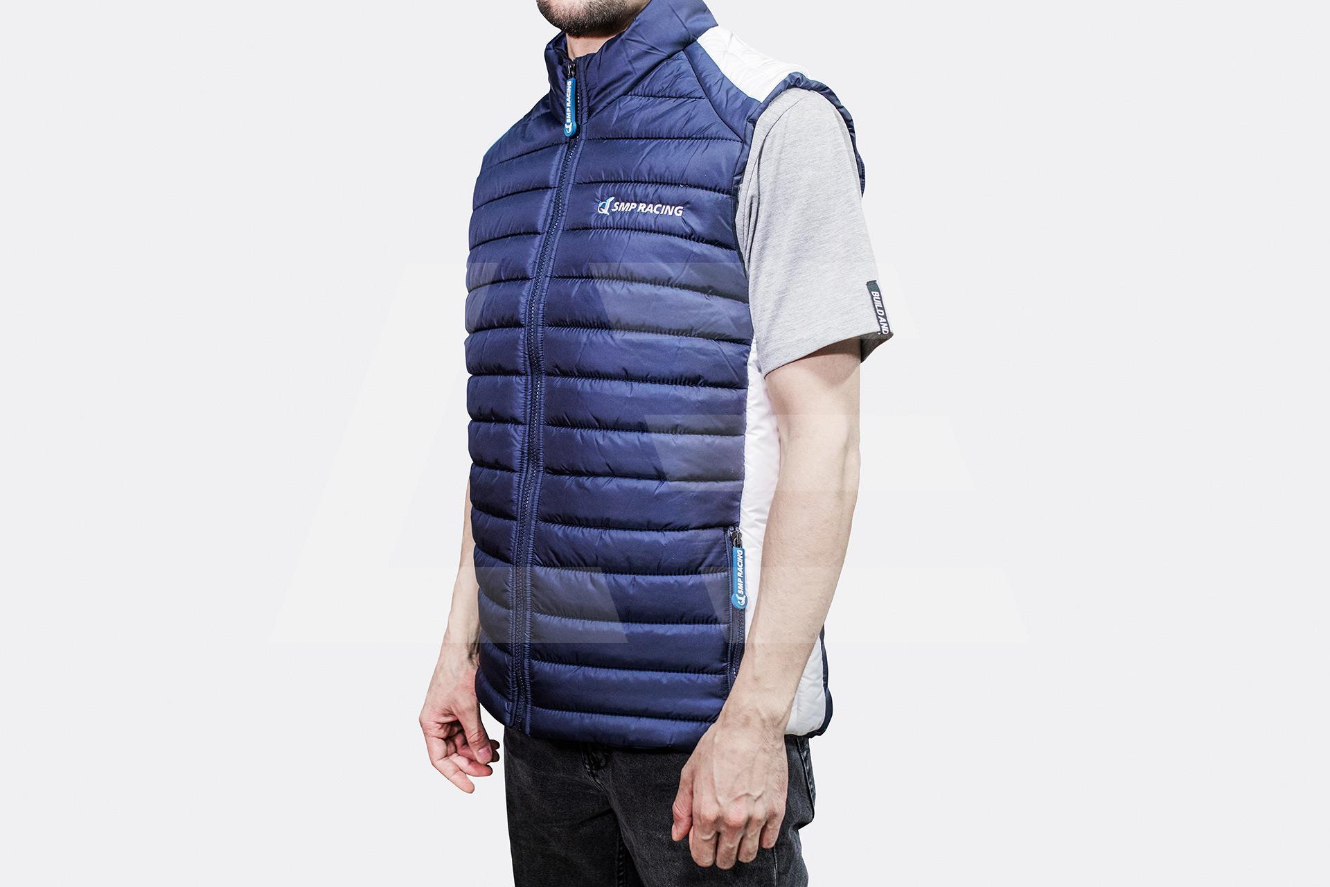 SMP RACING Жилет утепленный синий, мужской Изображение №2