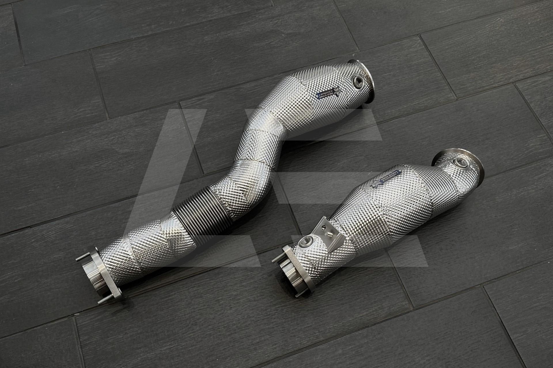 REDSTAR EXHAUST Приемные трубы (Downpipes) BMW M2, M3, M4 (G8X) S58 спорткат GESI с термозащитой Изображение №1