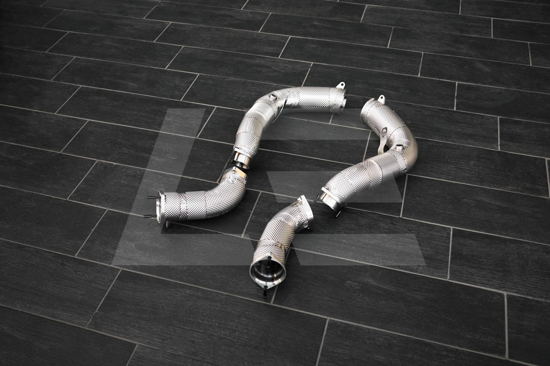 REDSTAR EXHAUST Приемные трубы (Downpipes) BMW M5 (G90) без катализаторов с термозащитой Изображение №1